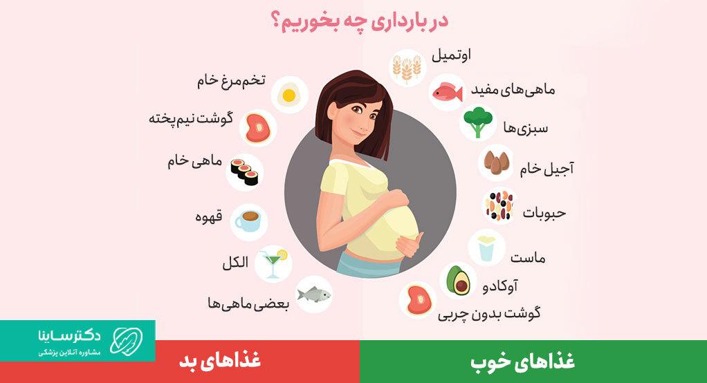 غذاهای سالم و ناسالم در دوران بارداری