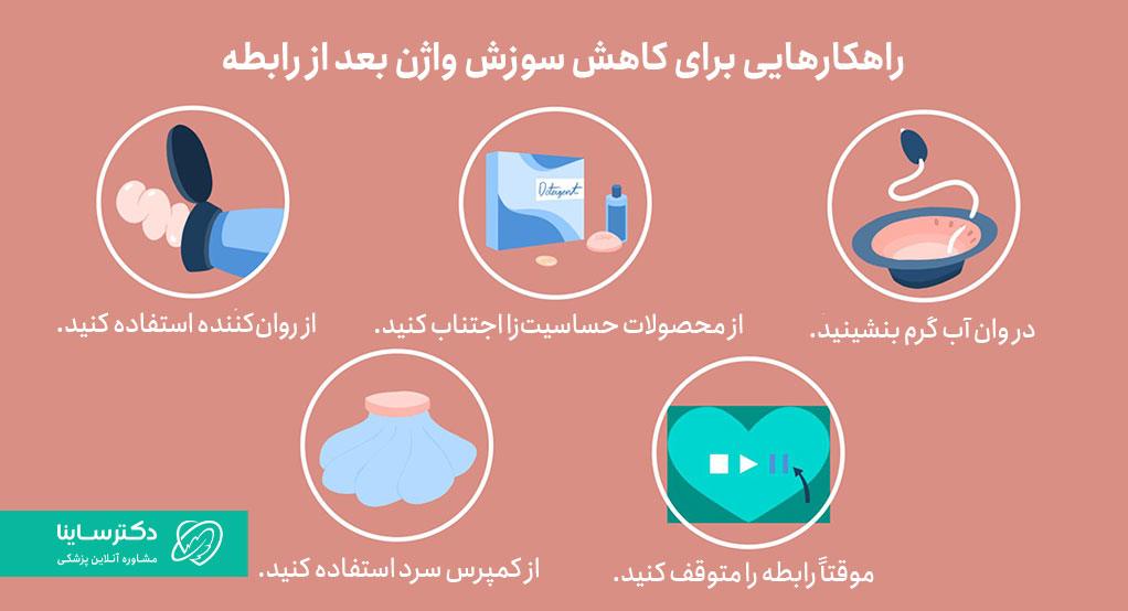 راهکارهایی برای کاهش سوزش واژن بعد از رابطه جنسی