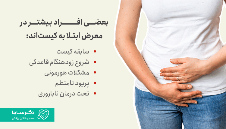 کیست فولیکولی در افرادی با سابقه پربود نامنظم و مشکلات هورمونی شایعتر است.