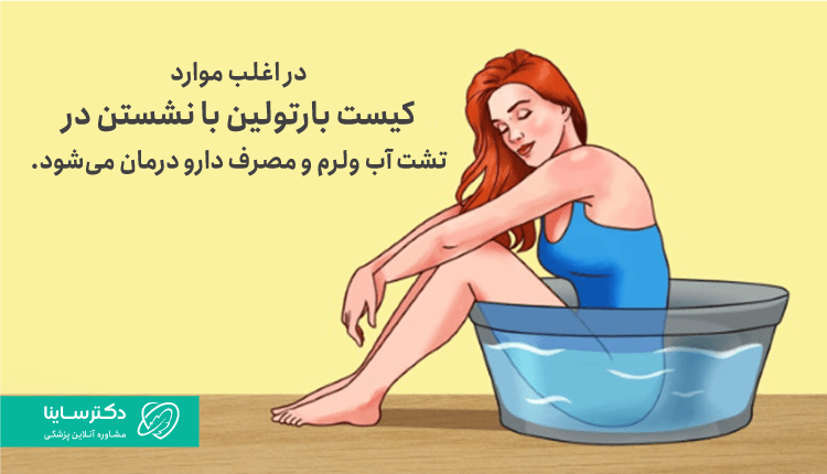 بهترین روش درمان کیست بارتولین، معمولا نشستن در آب ولرم است.