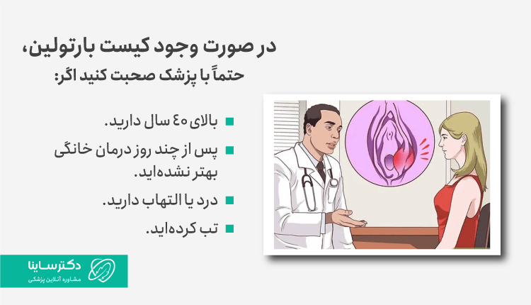 زمان مراجعه به پزشک برای کیست بارتولین