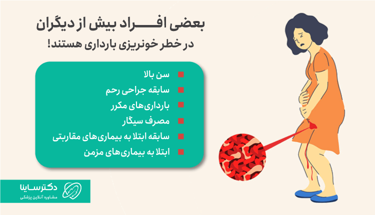 افرادی که بیش از دیگران در معرض خطر خونریزی در بارداری هستند.