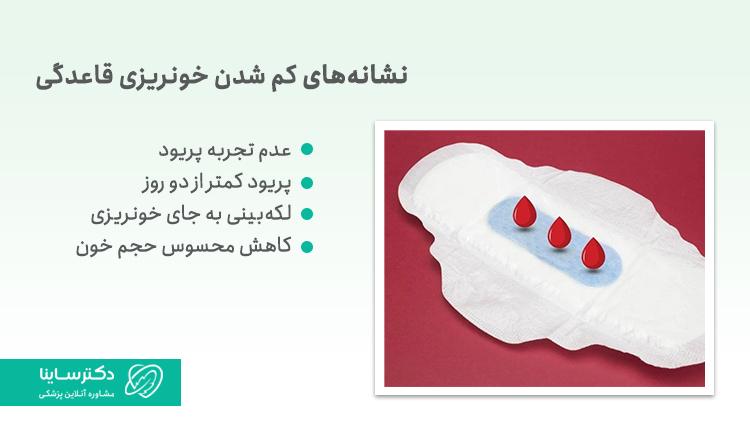 نشانههای کم شدن خون قاعدگی