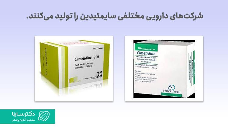 شرکتهای تولید کننده دارو سایمتدین
