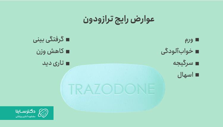عوارض رایج و متداول ترازودون
