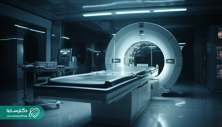 Empty MRI room with advanced equipment and a glowing scanner tunnel – mri imaging technology
